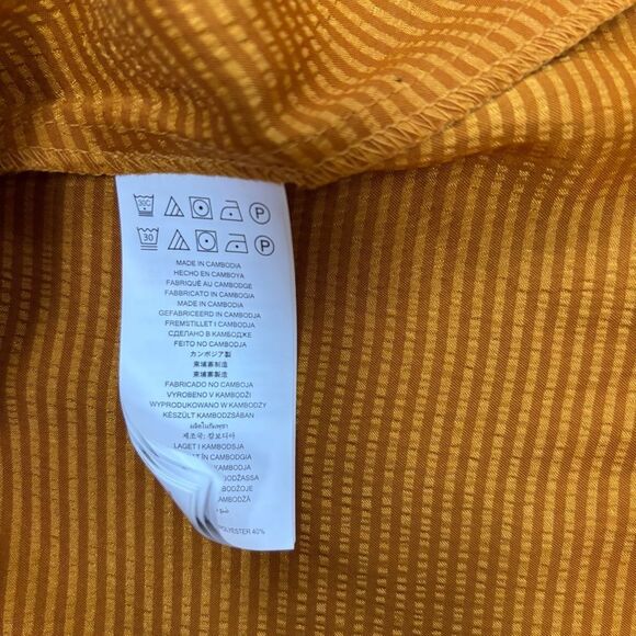 NWT Michael Michael Kors Mustard Yellow Tie-Waist Blouse - Size M - Picture 5 of 5